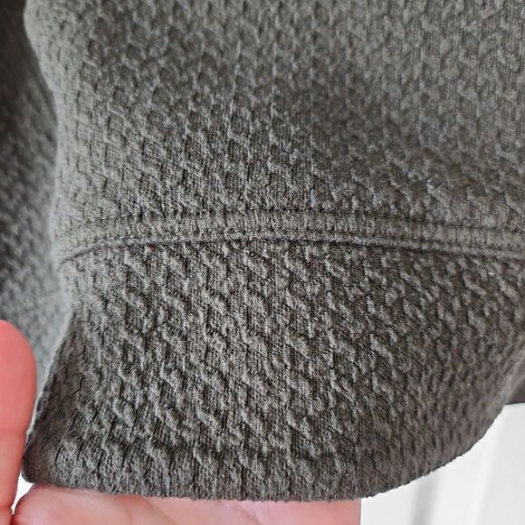 J Jill Women Textured Sweatshirt Green Kangaroo Pocket Round Neck Pullover Sz S - Picture 6 of 11